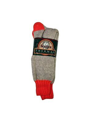 Seneca Vintage Thermal Insulated Wool Blend Socks Size 10-13 Gray & Blaze Orange